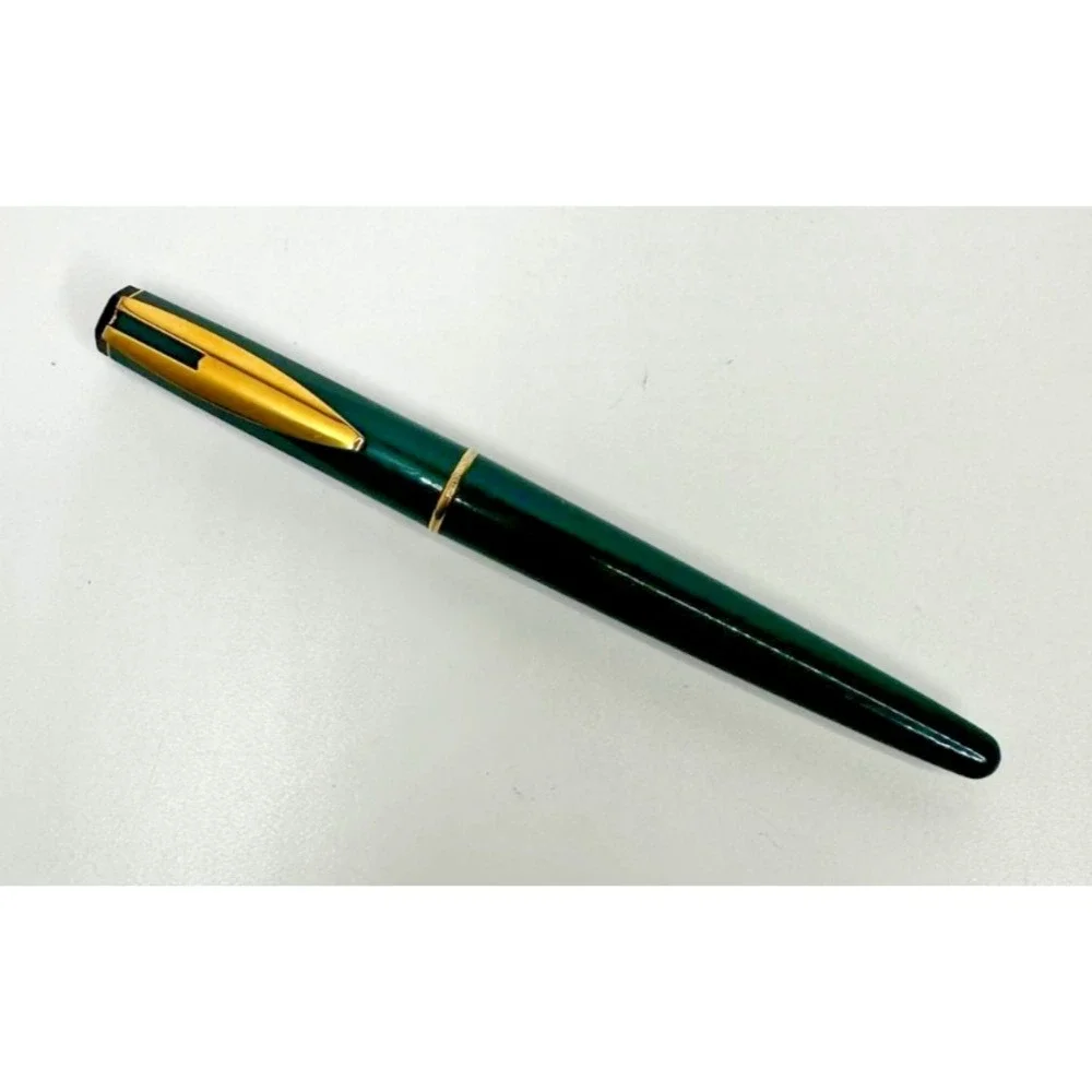 Waterman Fountain Pen Solid Green Gold Nib Trim France